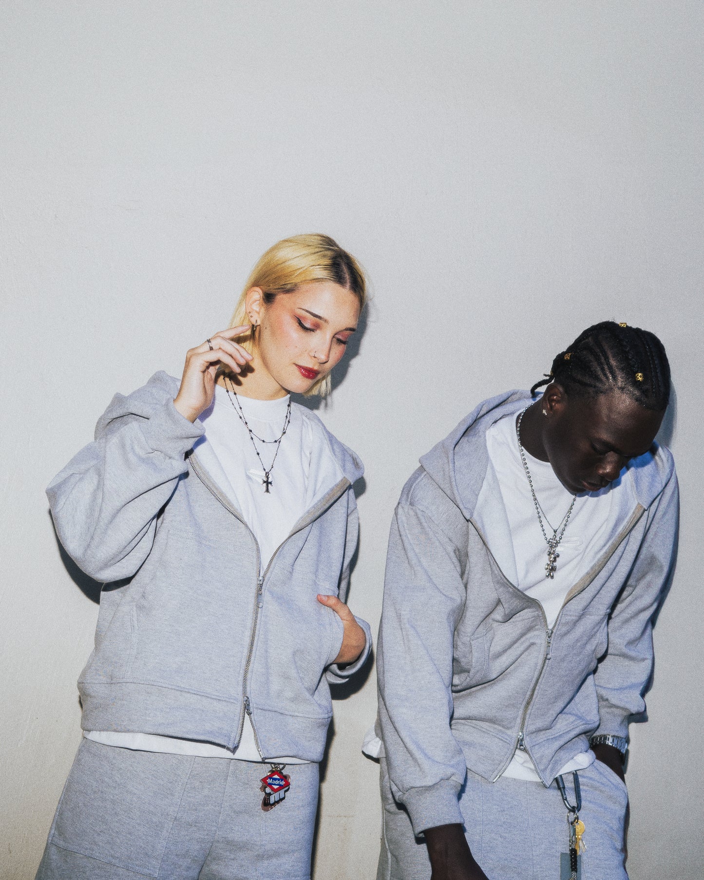 Grey Double Zipped