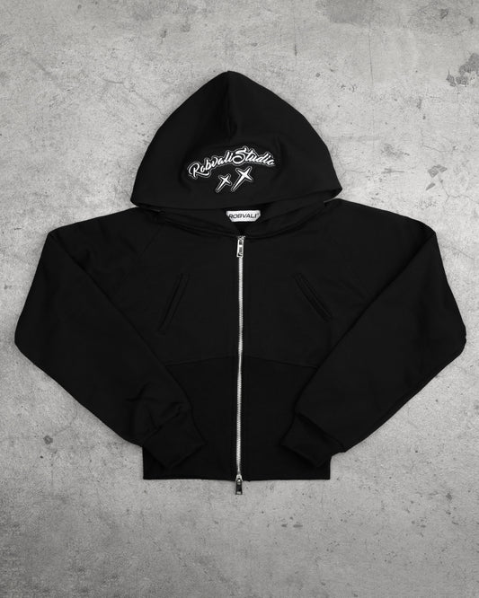 Black Zipper Hoodie